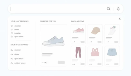 Wyszukiwarka AI dla e-commerce - okno autocomplete ustawianie scoringów